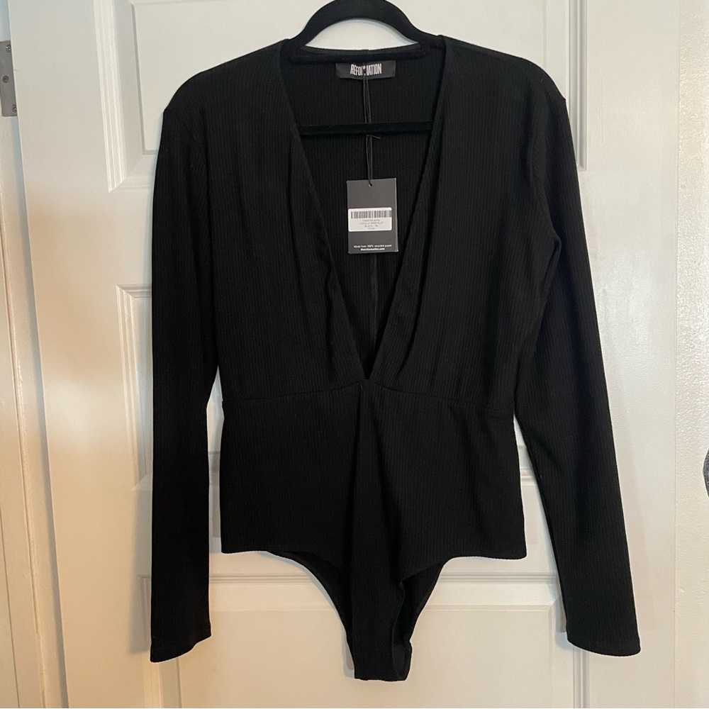 Reformation Bodysuit deep V neck
